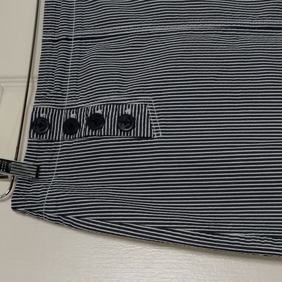 Ann Taylor Petites navy and white stripe anchor sailor button miniskirt size 10p - Picture 2 of 12